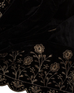 Jasmin Scarf - Black - szal z aksamitu