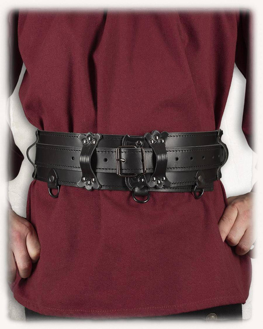 Luthor Belt Black - skórzany szeroki pas
