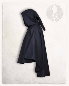 Kim Short Cape Canvas Black- półpeleryna z kapturem