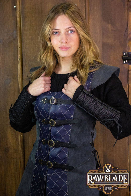 Highland Long Leather Jerkin - Blue