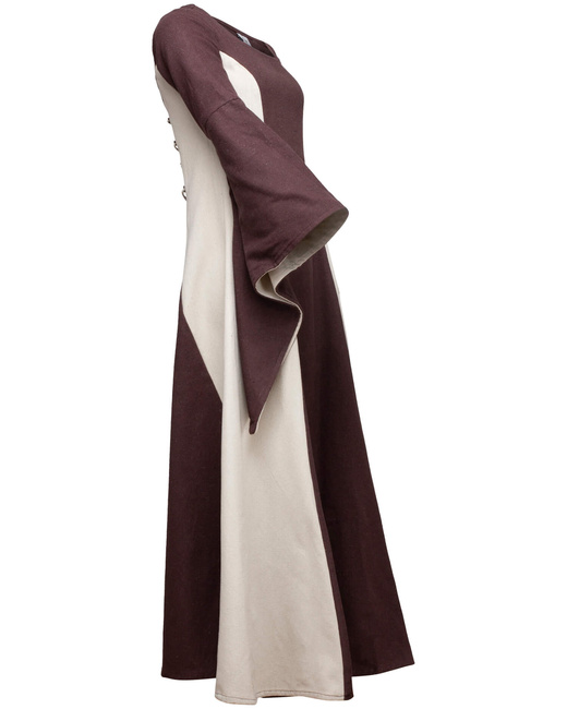 Calla Dress Canvas Brown/Cream - płócienna suknia