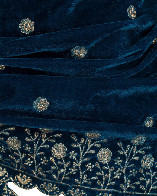 Jasmin Scarf - Blue - szal z aksamitu