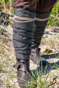 Herringbone Leg Wraps - Wool - Charcoal Grey