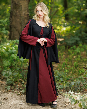 Jasione Dress Black/Bordeaux - średniowieczna suknia