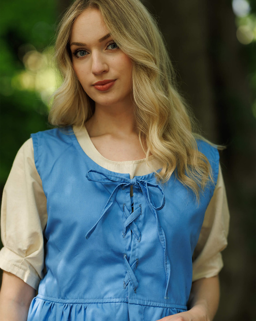 Clara Dress Blue - płócienna sukienka