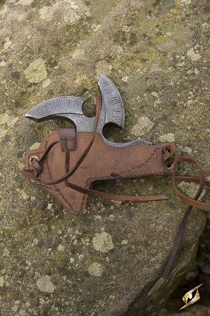 Black Shuriken and Holder - Brown