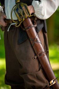 Sword Belt Scabbard Brown/Dark Brown 94 cm - pochwa na miecz larpowy