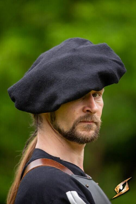 Wool Minstrel Hat - Red/Green - wełniany beret