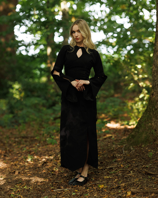 Antaris Dress Canvas - Black - suknia bawełniana