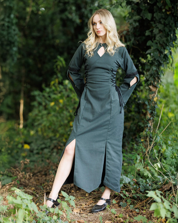 Antaris Dress Canvas - Green - suknia bawełniana