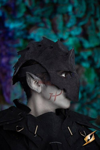 Assassin helmet - Suede - Black - hełm zamszowy