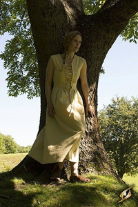 Peasant Dress - Beige
