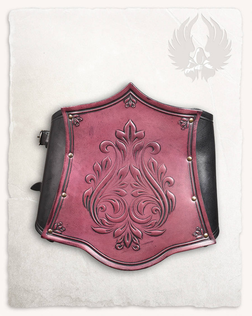 Isolde Bodice Floral Black/Red - skórzany gorset