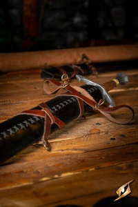 Sword Belt Scabbard Black/Dark Brown 94 cm - Faux Leather - pochwa na miecz larpowy