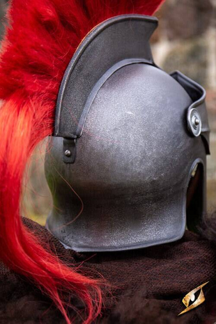Corinthian Helmet w/Plume - Epic Dark/Red - hełm koryncki z pióropuszem