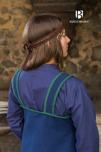 Rus Dress Katarzyna - Blue/Green - wierzchnia suknia bawełniana