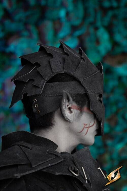 Assassin helmet - Suede - Black - hełm zamszowy