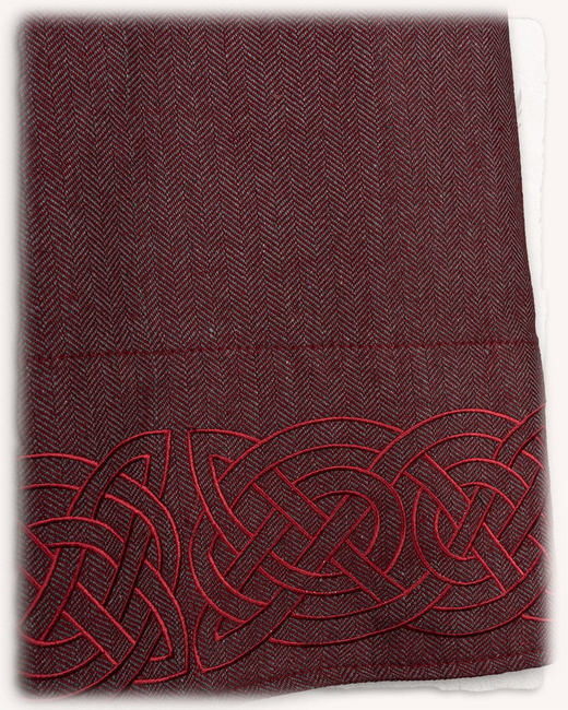 Alva Apron Dress Herringbone  Bordeaux - suknia fartuchowa