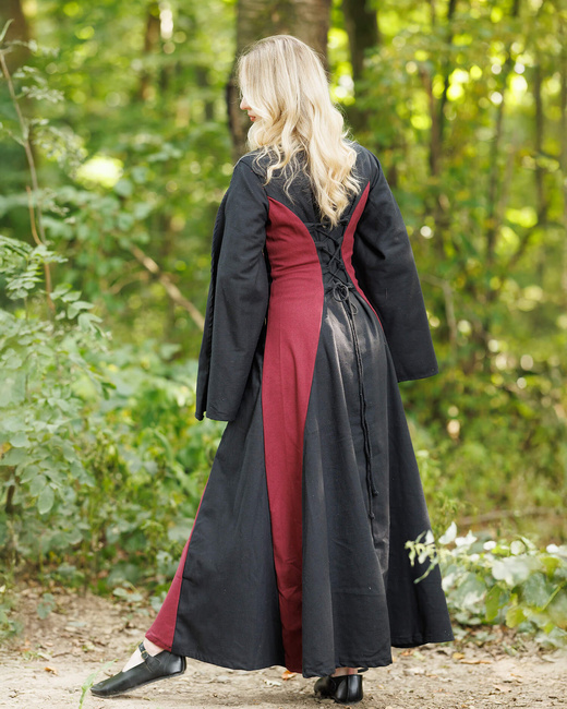Jasione Dress Black/Bordeaux - średniowieczna suknia