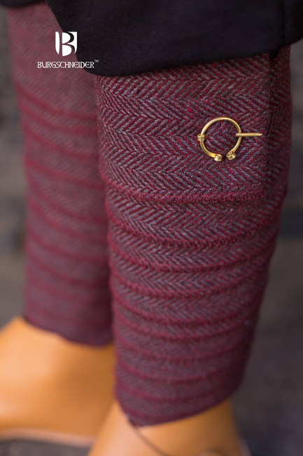 Wool Winingas Asgar - Burgundy/Grey - owijacze na nogawki z filcowanej wełny