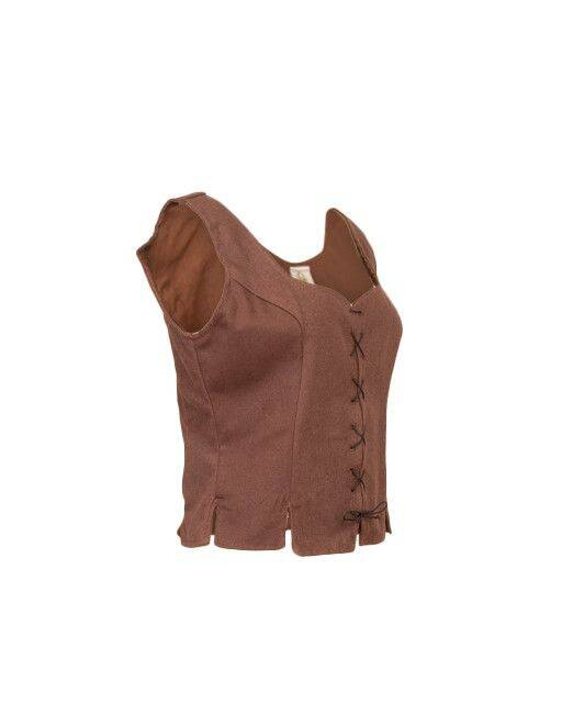 Tika Bodice Canvas Brown - kamizelka gorsetowa