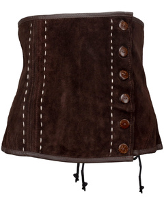 Estella bodice - Brown - zamszowy  gorset