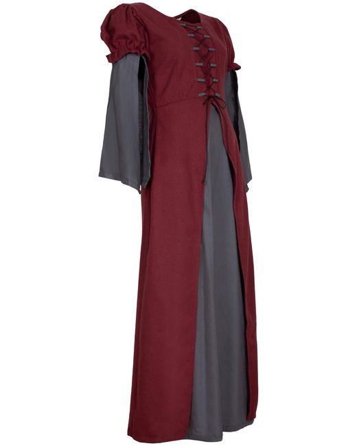 Loreley Dress - Bordeaux - suknia bawełniana