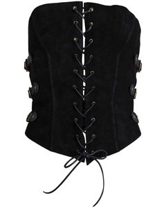 Evelina bodice - Black - zamszowy gorset