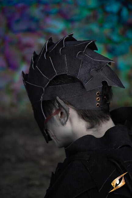 Assassin helmet - Suede - Black - hełm zamszowy