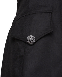 Captain Chad Buccaneer Coat canvas - Black - bawełniany płaszcz