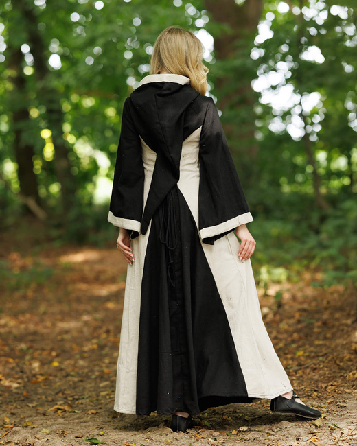 Iris Dress Black/Cream - suknia z kapturem