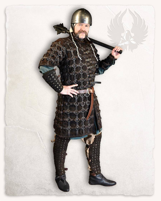 Robert Bracers - Black - nitowane skórzane karwasze