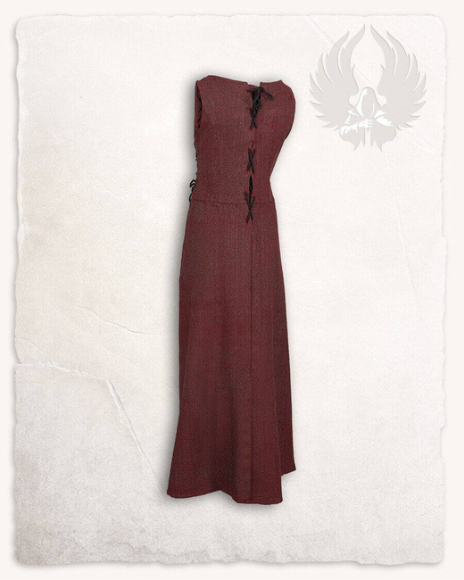 Uma Dress Herringbone Bordeaux - suknia z wełny filcowanej