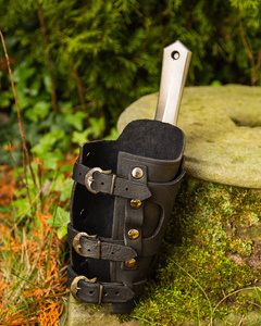 Geralt Bracers with Throwing Dagger Holder - Left - Black
