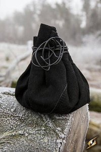 Round Bag Black - okrągła, skórzana sakwa