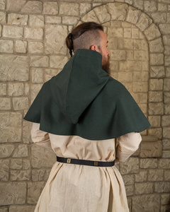 Notker hood canvas green- kaptur średniowieczny