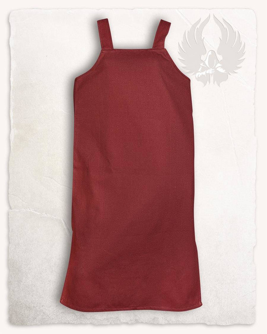 Ester Apron Dress Bordeaux - płócienna suknia fartuchowa