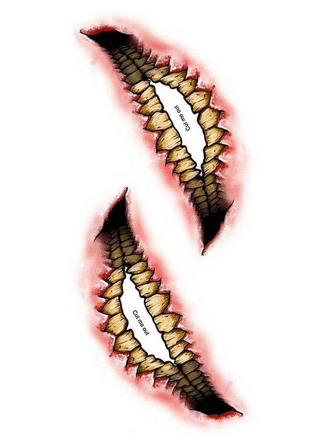 Evil Grin Big Mouth Tattoo - tatuaż tymczasowy