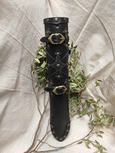 Leather dagger scabbard - Black - pochwa na sztylet