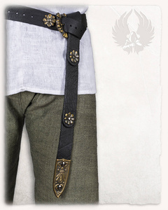 Leon Belt Broad Black - skórzany pasek