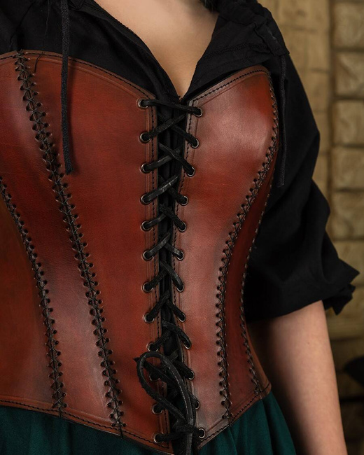 Tamara Leather Bodice Antique - skórzany gorset