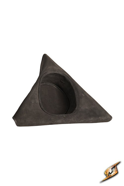 Simple Leather Pirate Tricorn Hat - Black