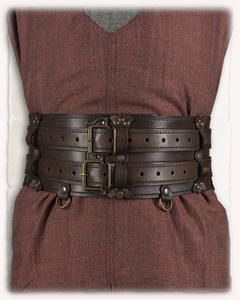 Luthor Double-Belt Black - podwójny skórzany pas