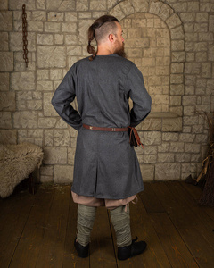 Shapur Folded Coat Wool Anthracite - wełniany płaszcz