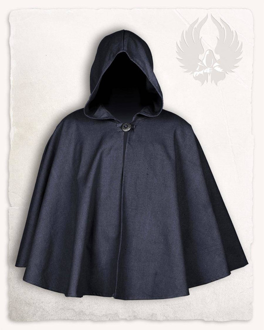 Kim Short Cape Canvas Black- półpeleryna z kapturem