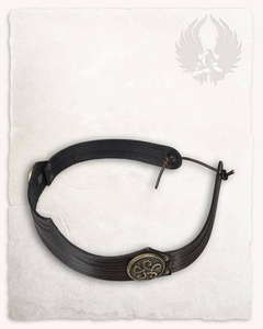 Isidor Studded Crown Round Brown - skórzany diadem