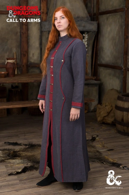 Dungeons & Dragons Warlock Coat - Grey/Red - płaszcz czarnoksiężnika