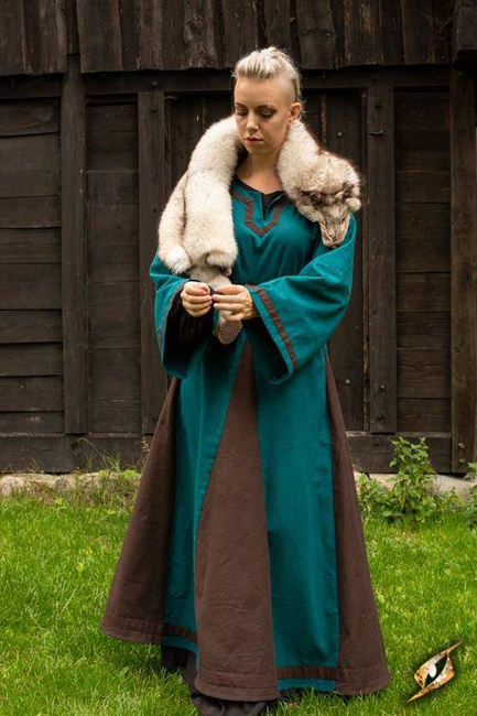 Dress Astrid - Azure/Brown