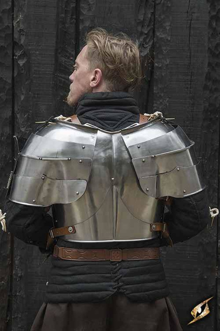 Milanese Pauldrons - Polished Steel