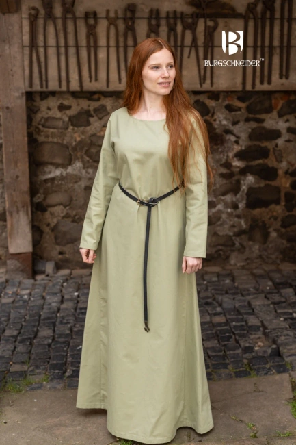 Underdress Freya - Spring Green - bawełniana suknia spodnia